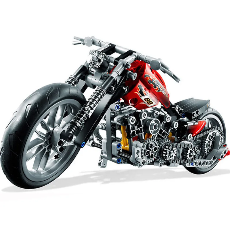378 шт. Technic мотоцикл Technik скоростной гоночный автомобиль набор совместим с MOC
