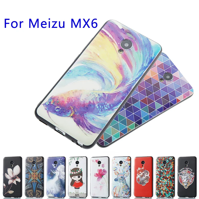 Чехол для телефона Meizu MX6 рыбий цветок раскрашенные рельефные мягкие Мультяшные