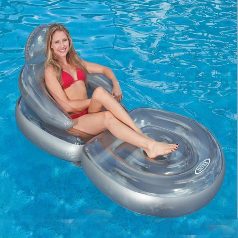 

INTEX transparent armrest backrest folding inflatable floating row floating bed sofa matelas gonflable piscine air mattress