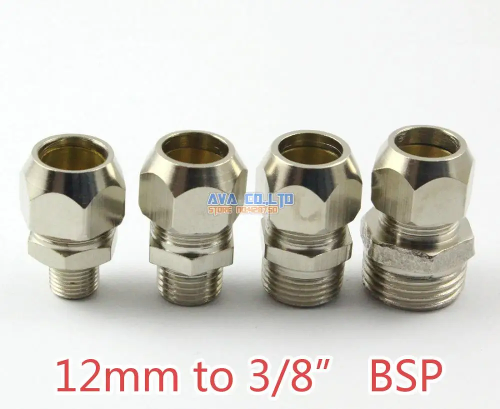 5 Pieces Brass 12mm to 3/8&quot BSP Compression Connector Fitting Fuel Air Gas Water Hose Coupler | Обустройство дома