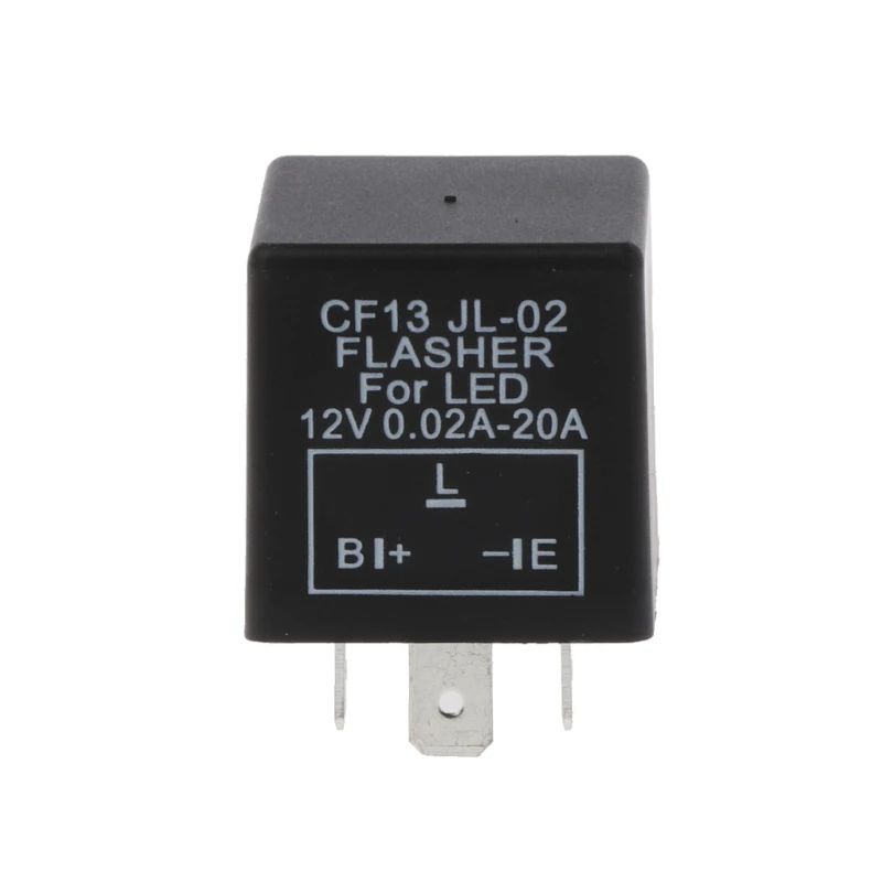 

3-Pin Unadjustable CF13 JL02 LED Flasher Relay Turn Signal Hyper Flash Blinking 10166