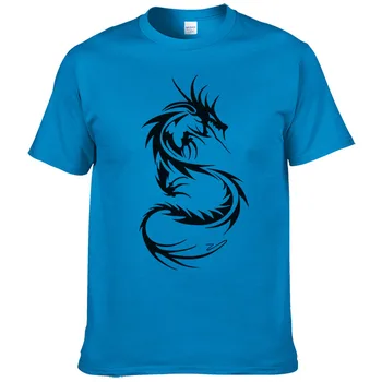 

Fashion 2017 summer Dragon tattoo t shirt men cotton printed short sleeve tops cool tees Casual T-shirt Male #058