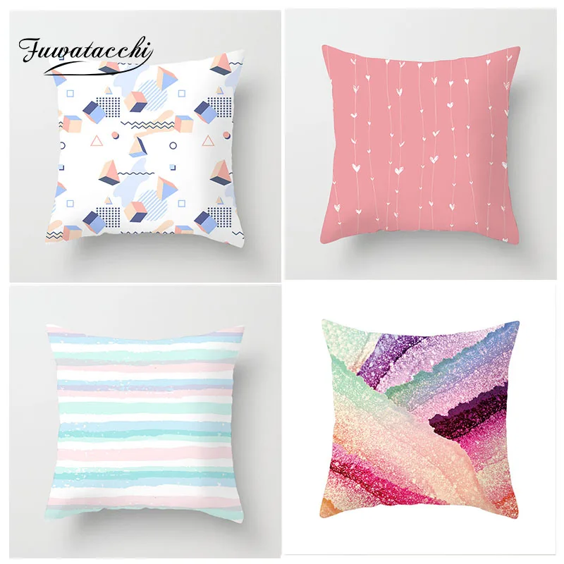 

Fuwatacchi Wave Endless Dot Arrow Geometric Cushion Cover Gradient Patchwork Pillow Case for Sofa Home Decoration Accessories