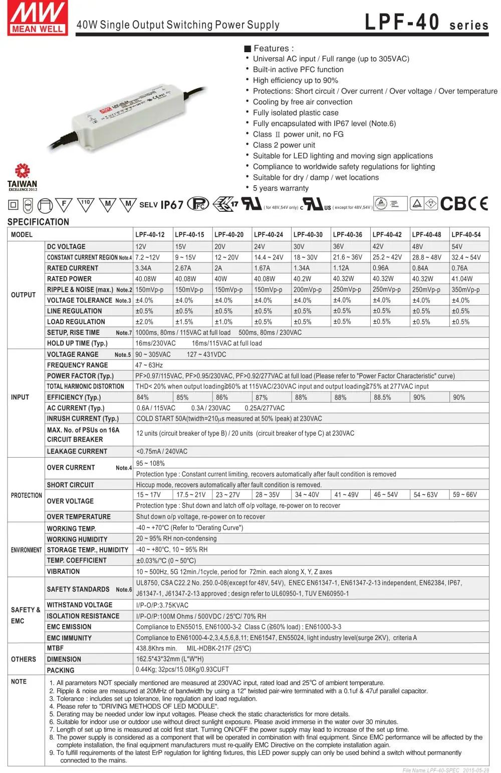 Meanwell LPF-60-30 30 в 2A meanwell LPF-60 30 в 60 Вт одиночный выход Индикатор импульсный источник питания