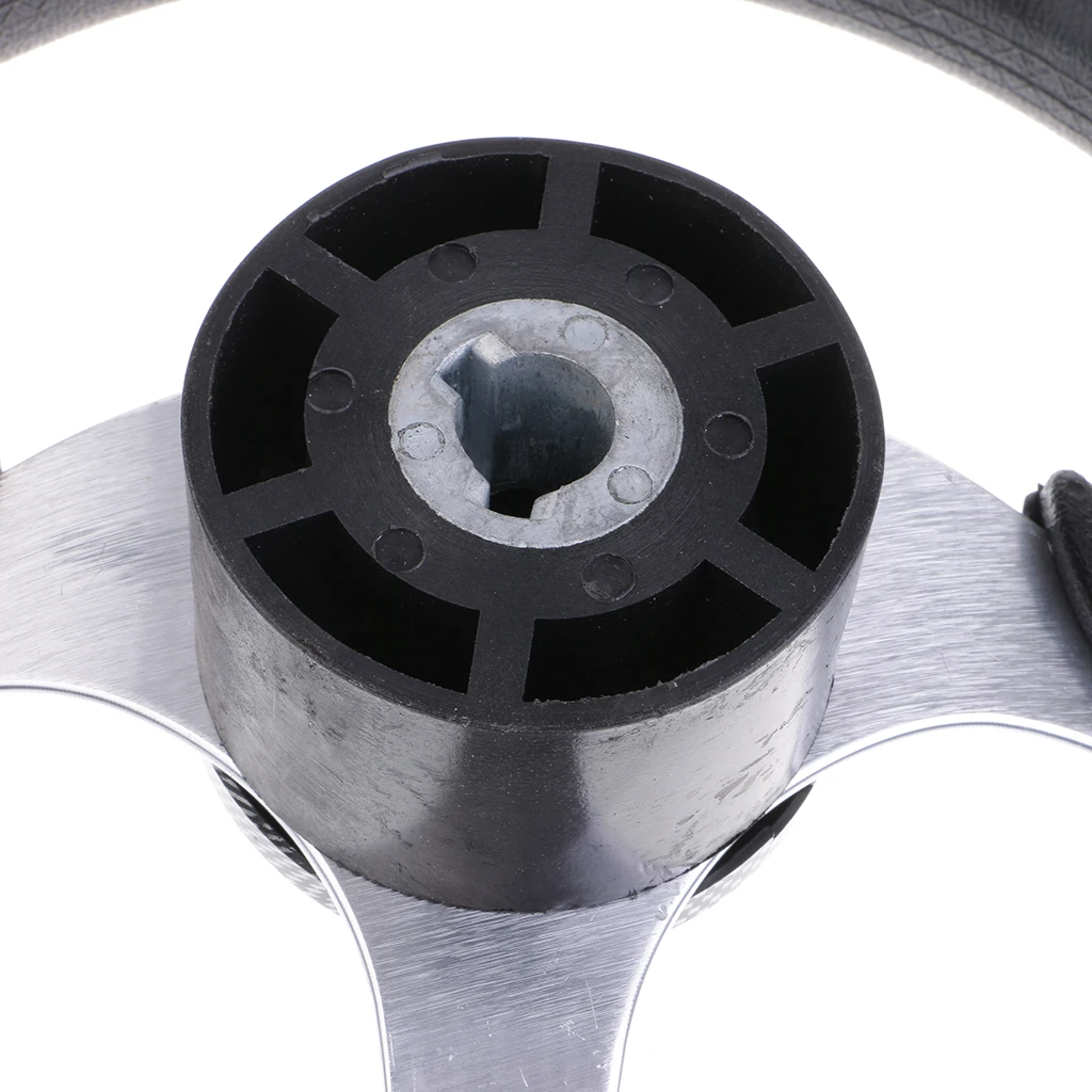 320mm Battle Style Aluminum Alloy 3 Spoke 3/4'' Boat Steering Wheel Marine Yacht Pontoon Boat Wheel & Soft Grip Center Cap