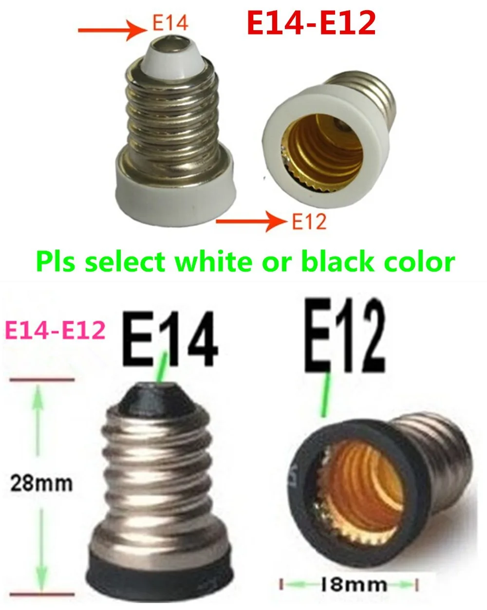 30 шт./лот E14 для E12 светодиодный гнездо адаптера держатель лампы E14-E12 конвертер цоколь лампы Резьбовая муфта с Трек-номером