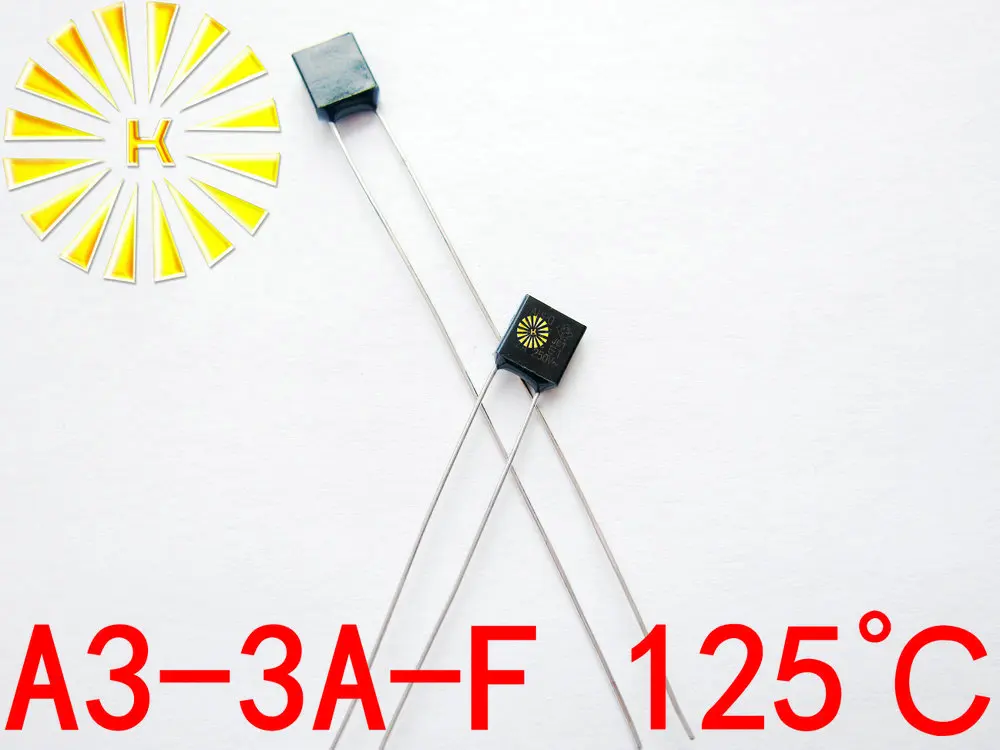 

100% Original A3-3A-F 125 degree Thermal Cutoff RH125 Thermal-Links 3A 250V Black Square Temperature Fuse x 100PCS FREE SHIPPING
