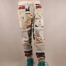 Льняные мужские брюки для бега с цветочным принтом, Мужские штаны для бега, Мужские штаны-шаровары с принтом «Tie Dye» размера плюс 42, 40, 38, 36, 28