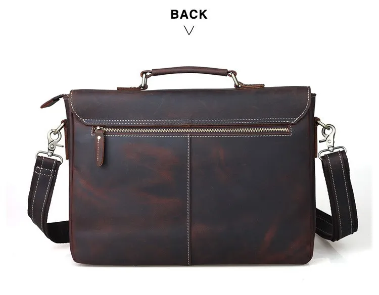 TIDING мужской портфель из натуральной кожи офисная сумка Аутентичные Дизайнерские Сумочки Винтажный стиль портфель 1119