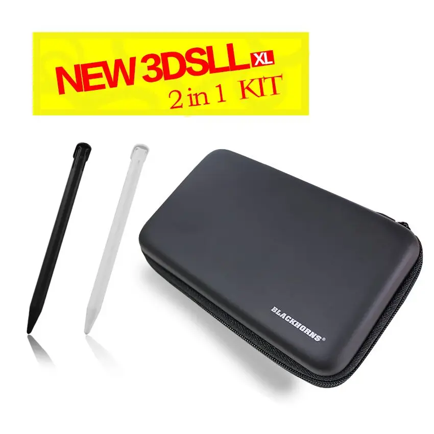 Game accessories for New 3DSXL/LL Travel hard case Carry Bag + Two Stylus, for Nintendo New