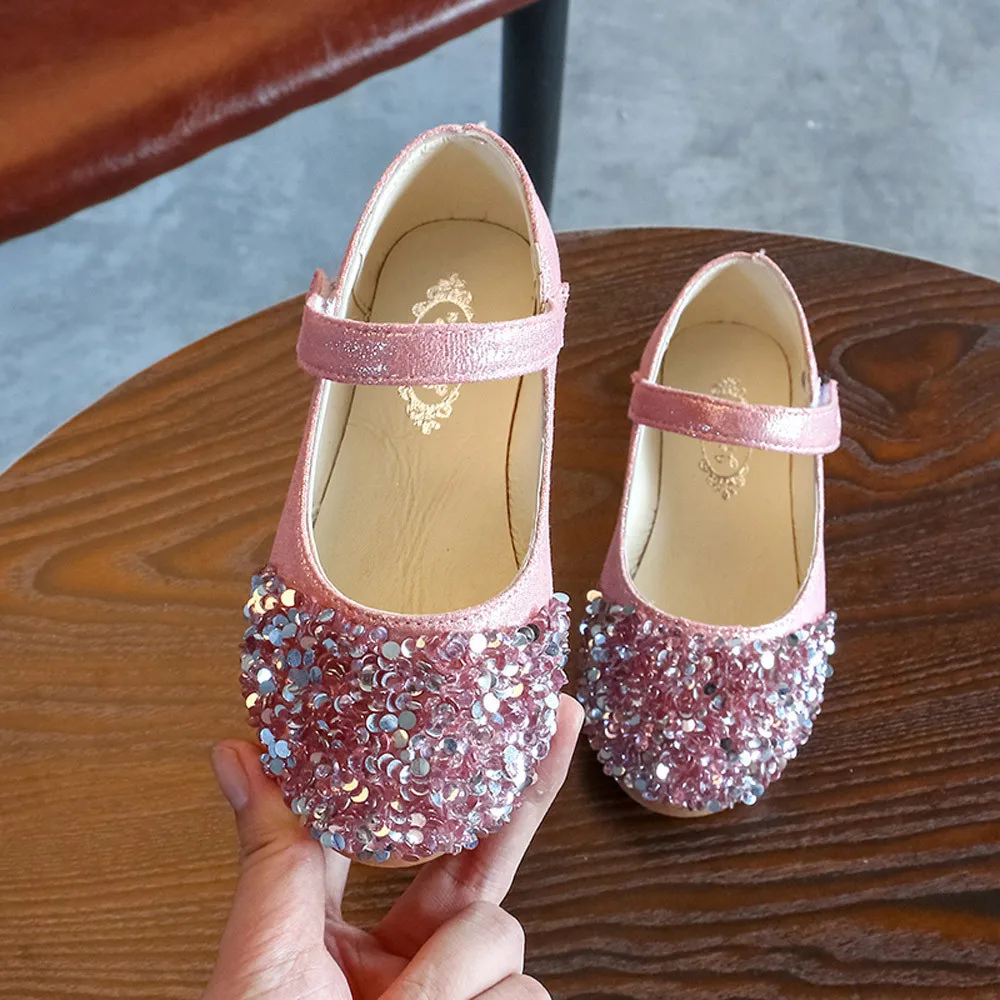 Туфли принцессы для маленьких девочек дети младенец Начинающий ходить Малыш Девушки Мода Кристалл кожаные туфли вечерние туфли принцессы