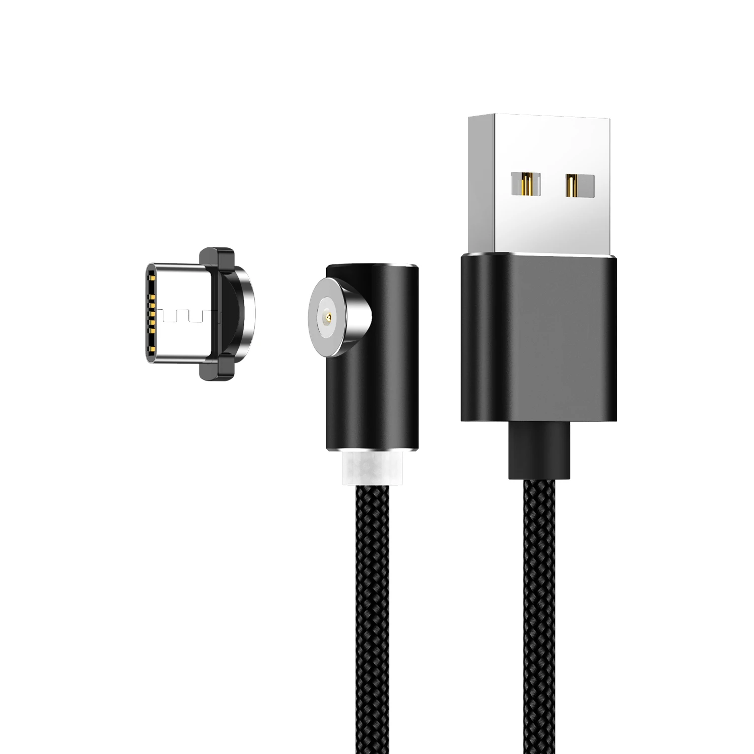 Moskado локоть Magentics кабель быстрой зарядки для Android Micro usb type-C магнит зарядное устройство Шнур для iphone ios - Цвет: For Type C Black