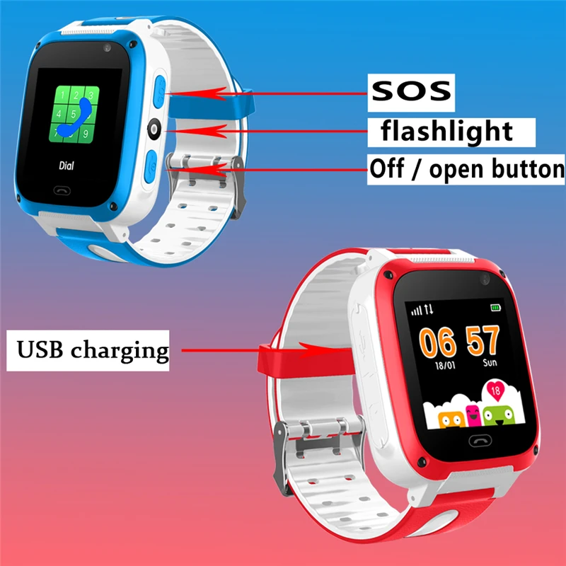 

BANGWEI LBS Position Tracker Child Watch SOS Security Baby Watch Support SIM Card LED Color Touch Screen Child SmartWatch
