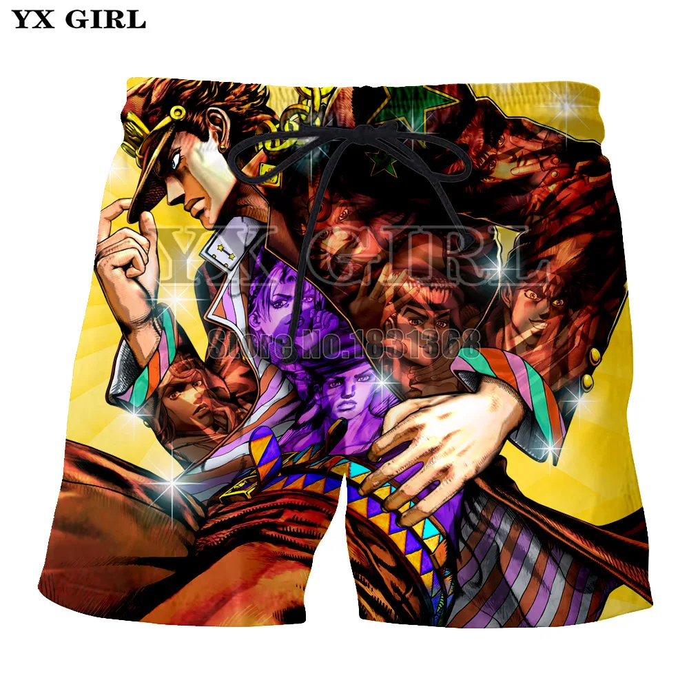 YX GIRL мужские/женские забавные шорты с забавным 3D-принтом Джоджо, летние шорты, Качественные прямые поставки