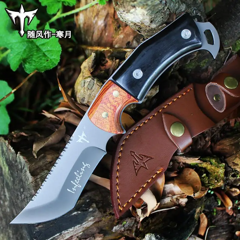 

Voltron outdoor camping tactical survival knife, high hardness hunting EDC sharp self-defense diving knife straight knife