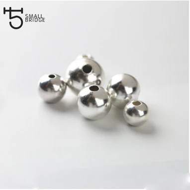 Silver 100 шт/200 шт./лот золотые металлические бусины маленькие круглые железные шарики для изготовления браслетов бусинка из ленты M101 - Цвет: Silver