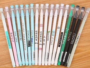 

new collegue grass style Gel Pen Ink Pen Gift School prize Office writing Supply kawaii student Stationery black needle pen 48pc