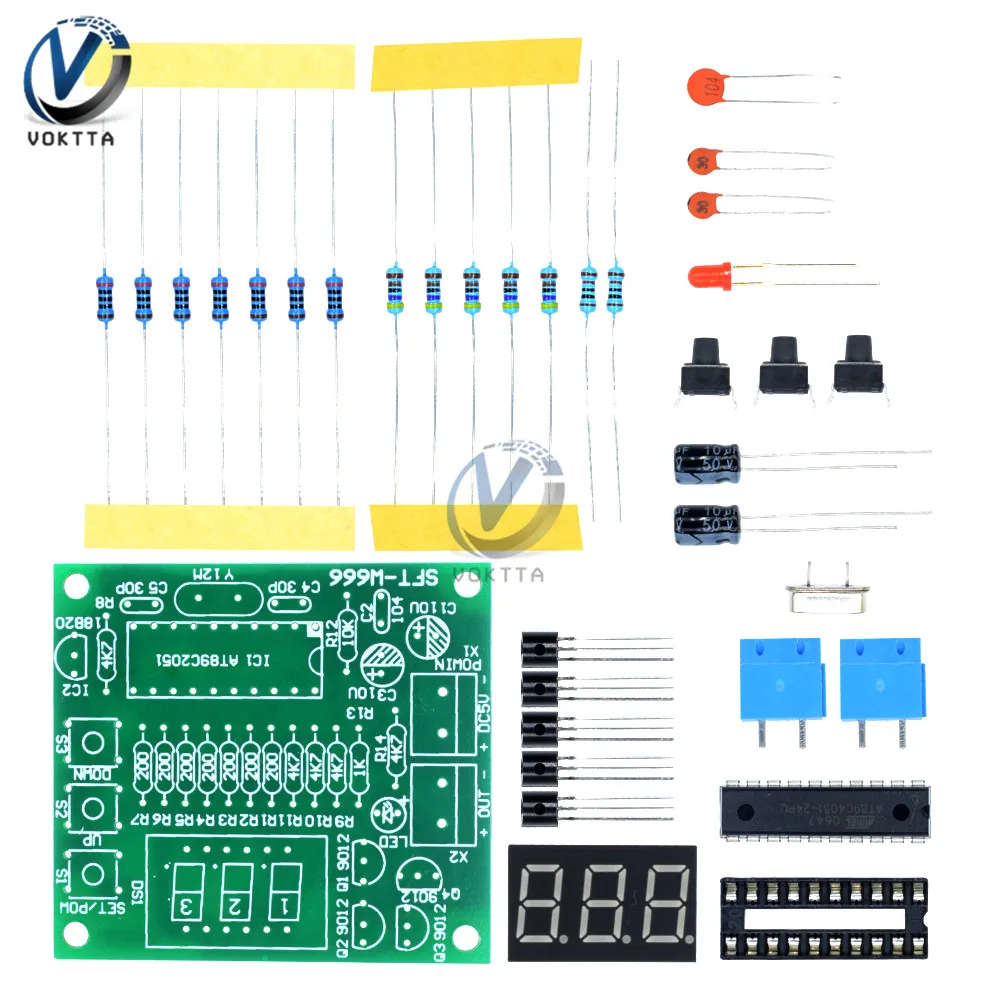 AT89C2051 DS18B20 ЖК-цифровой контроллер температуры DIY Kit 5 В DC микроконтроллер термометр метр Электронный термостат