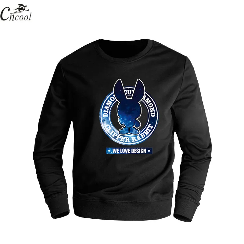 Cncool 2018 Blue Star Sky Bunny Black Hooded Sweatshirt with Hoodies Men Brand in Mens Hoodies and Sweatshirts xxl