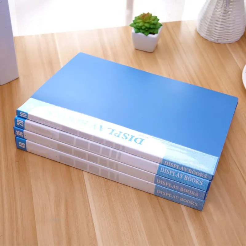 

1PC A4 Display Book 10 20 30 40 60 80 Pages Transparent File Folder Document Storage Bag for Office Work School Supplies