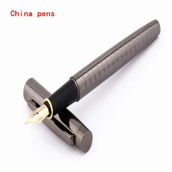 

Luxury quality 856 Gray line Business office Medium Nib Fountain pen New School student office supplies gift pen