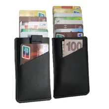 Credit Card Cover RFID Blocking Wallet Slim Front Pocket Minimalist Purse Men Pull Tab Card Holder Leather Business Card Case