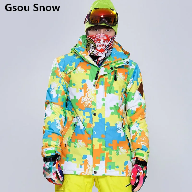 Gsou Snow Mens Warm Ski Jacket Men Waterproof Snowboard Jacket Mountain