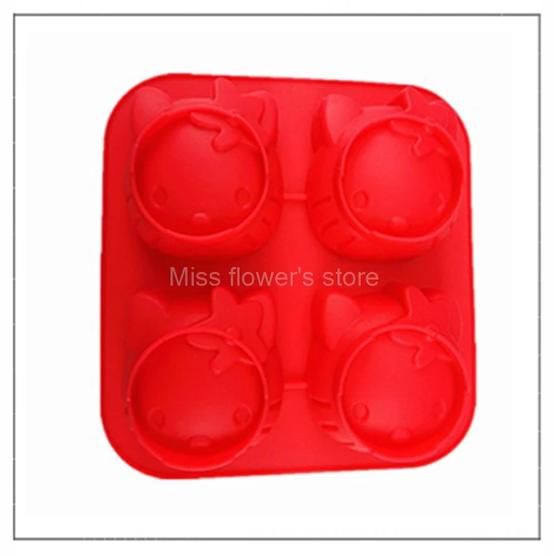 Rose Et Rouge Mignon 3d Hello Kitty Forme Souple Silicone Gateau Moule Pouding Gelee Moule A La Main Savon Moule Aliexpress