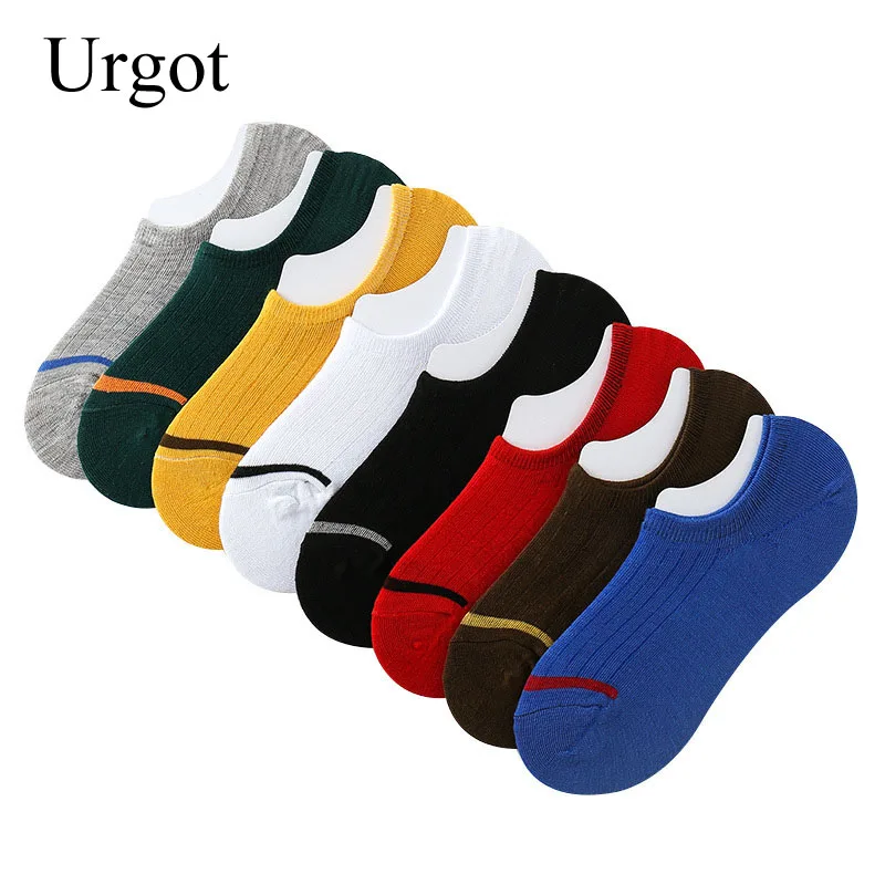 

Urgot 10 Pairs Men's Socks Summer Autumn Pure Color Low Cut Non-slip Silicone Invisible Socks Male Casual Sock Meias Calcetines