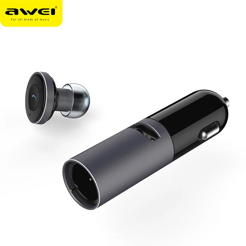 AWEI A870BL Мини Bluetooth Наушники Автомобильное зарядное устройство для телефона