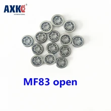 10 pçs/lote atacado mf83 aberto 3*8*9.2*2.5*0.6 série métrica flangeado em miniatura rolamento de esferas profundo sulco