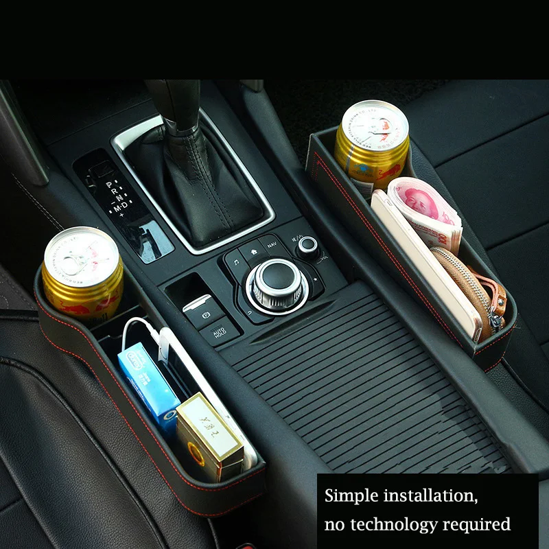 

Storage Box Car Organizer Seat Gap PU Case Pocket Car Seat Side Slit for Ford series all models car convenient Multifunction Box