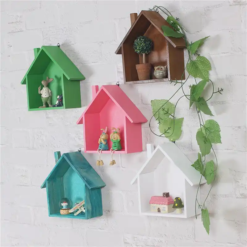 Diy Wooden Decor Garden Home House Storage Case Holder Box Wall