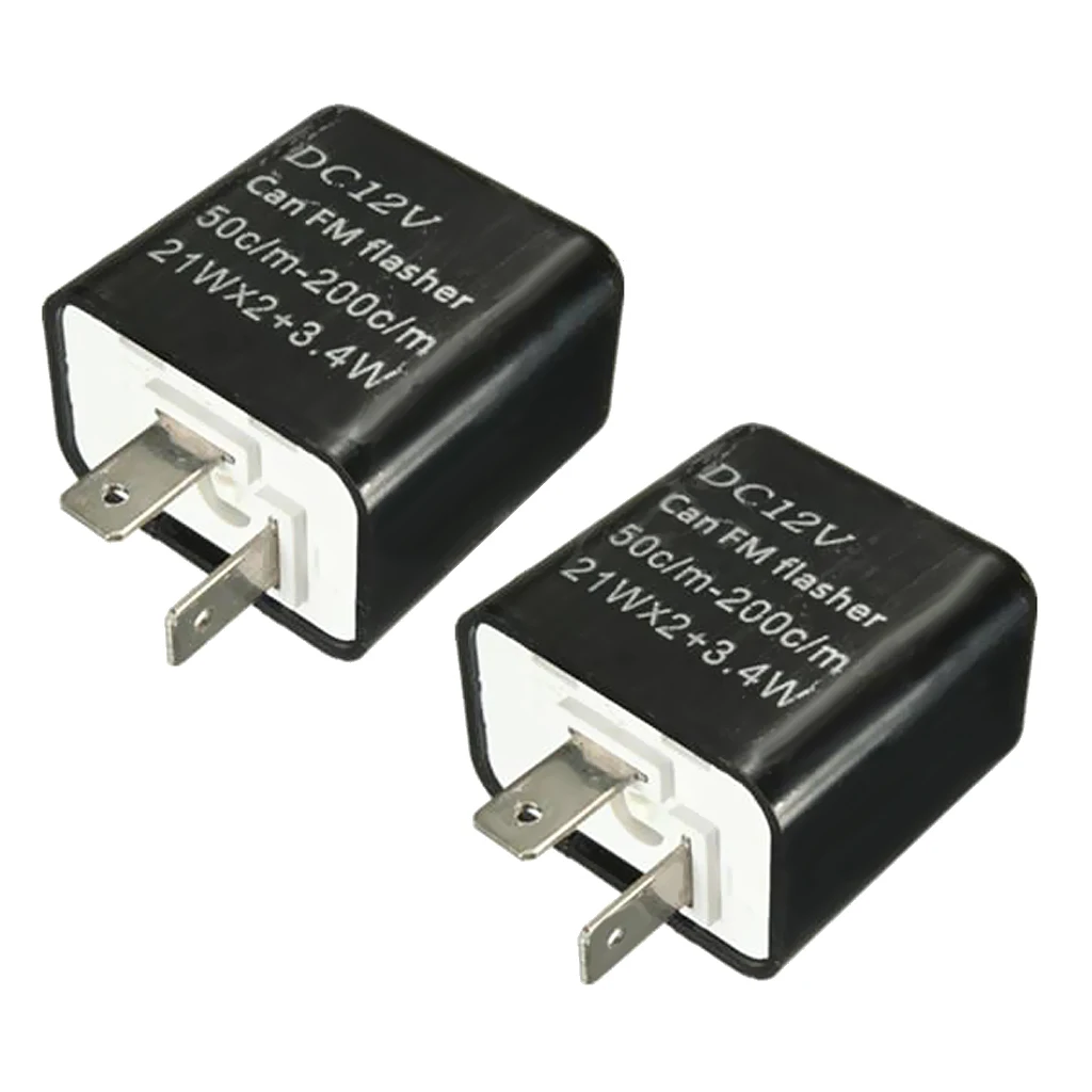 

2Pieces LED Flasher 12V 2 Pin Adjustable Frequency Relay Turn Signal Indicator For Motorcycle Motorbike ATV Lamp Led Light