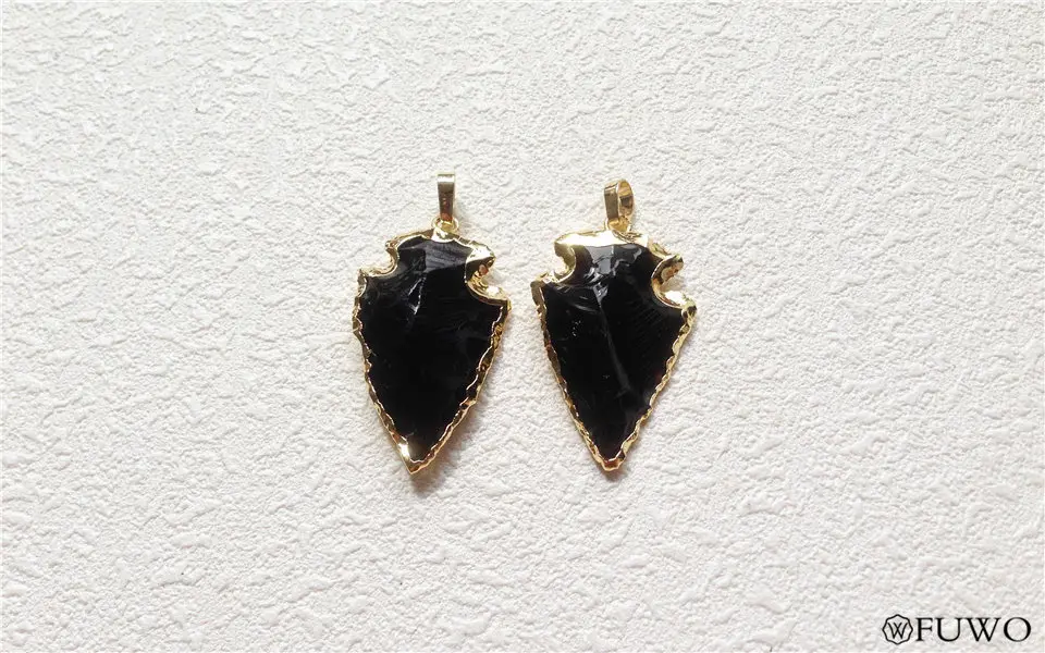 Natural Black Tourmaline Arrowhead Pendant 7