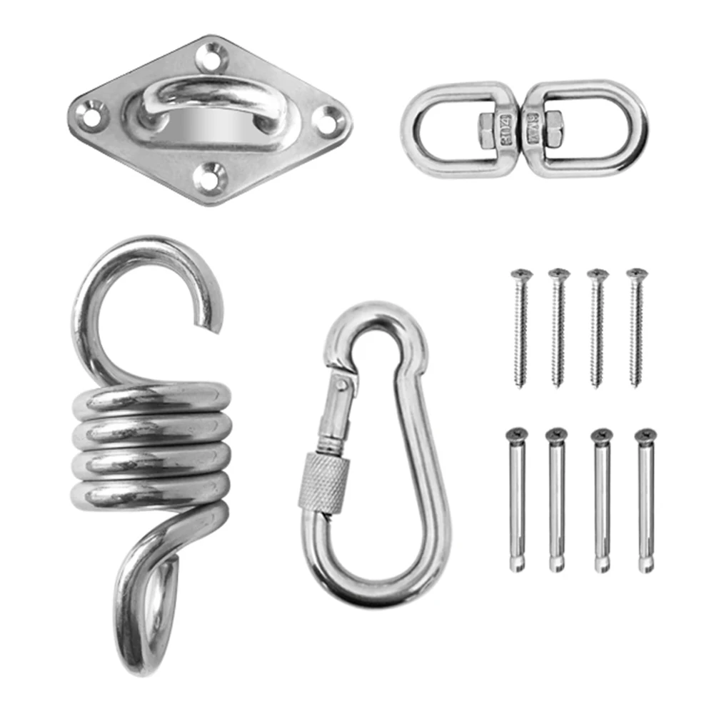 

Hammock Chair Hanging Accessories Kit 660LB Capacity Hammock Spring Swivel Hook and Ceiling Hammock Mount Outdoor Tools