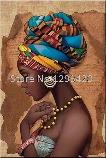 

African woman Diy Diamond Painting Crafts 5D Diamond Embroidery Needlework Resinstone full Square Mosaic painting home Decor
