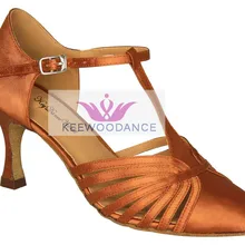 KeeWoo Танцы песочно-коричневый, атлас качели хорошего качества Высокий каблук Сальса обувь дамы современное бальное танцевальная обувь свадебные туфли