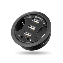 ESLOTH G4 Escritorio de la Computadora de Oficina Agujero Redondo Divisor Del USB Hub USB Convertidor Ordenador Portátil/PC/Mac Interfaz de Expansión de Audio puerto Plug & play