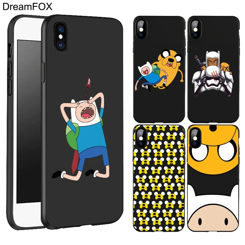 DREAMFOX L501 Adventure Time Black Soft TPU Silicone Case Cover For Apple iPhone 11 Pro XR XS Max X 8 7 6 6S Plus 5 5S 5G SE |