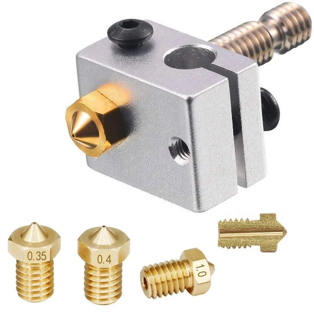 3d 0,1 мм 0,2 мм 0,25 мм 0,3 мм 0,35 мм 0,4 мм 0,5 мм 0,6 мм 0,8 мм 1,0 мм латунь экструдер сопла печатающей головки для 3d принтера E3d v5 V6 Makerbot