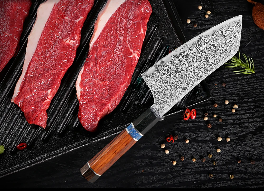 XITUO дамасский нож шеф-повара японский нож Santoku универсальные ножи острый Кливер нарезки разделочные ножи для стейка домашний кухонный нож для приготовления пищи