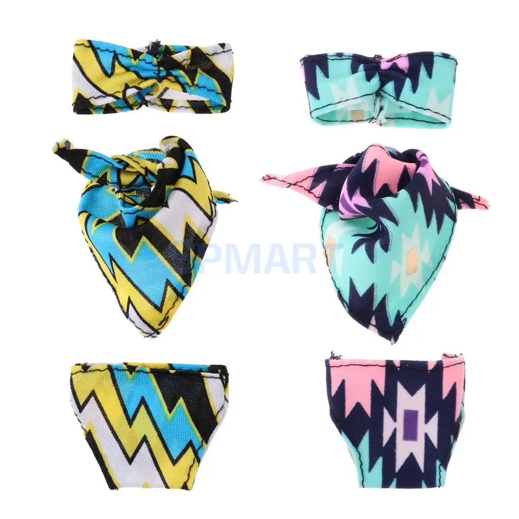 MagiDeal Summer Beach Swimwear Swimsuits Doll Clothes Bikini Three-piece for Dolls Accs Children Toy