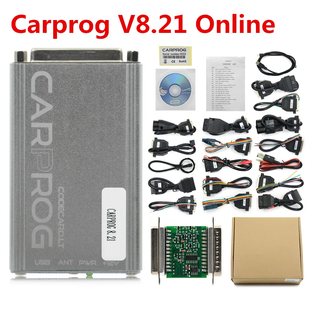 Carprog V8.21 инструмент для ремонта авто CARPROG V10.05 программист CarProg V10.93 радио, одометры, панели приборов, иммобилайзер 21 Полный Адаптеры