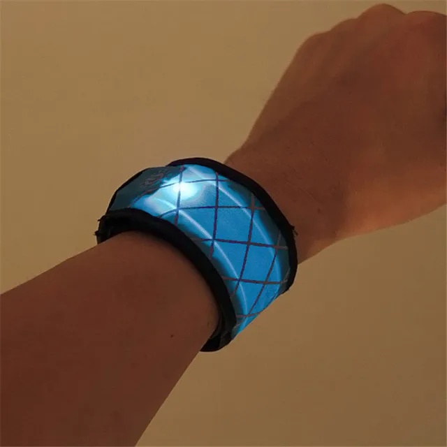 Nylon LED Sports Slap Wrist Strap Band Wristband Light Flash Bracelet Glowing Armband LBShipping