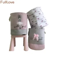 FullLove 35*40 см розовая корзина для белья для грязной одежды хлопок балетная Девушка Бант печатные игрушки органайзер для хранения и организации дома