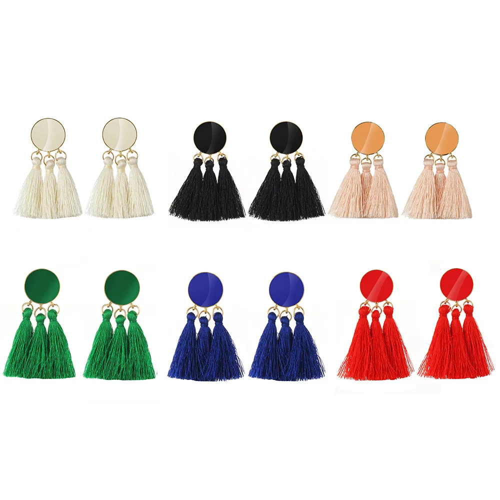 

6 Style Hot Sale trendy Long Tassel Earrings for Women Modern Fashion Hanging Dangling Earrings Drop brinco female Jewelry 2019