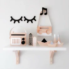 Декоративные настенные милые деревянные 3D декоративные полки для ресниц аксессуары для декора детской комнаты 1 пара