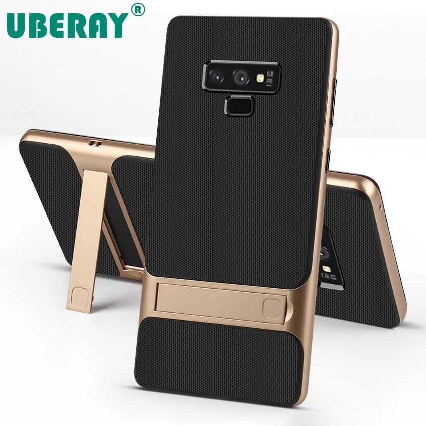 

UBERAY Silicone Mobile Cover Stand Case for Samsung Galaxy Note 9 Case Shockproof 360 Protective 3D Hybrid PC Note9 Fundas Capa