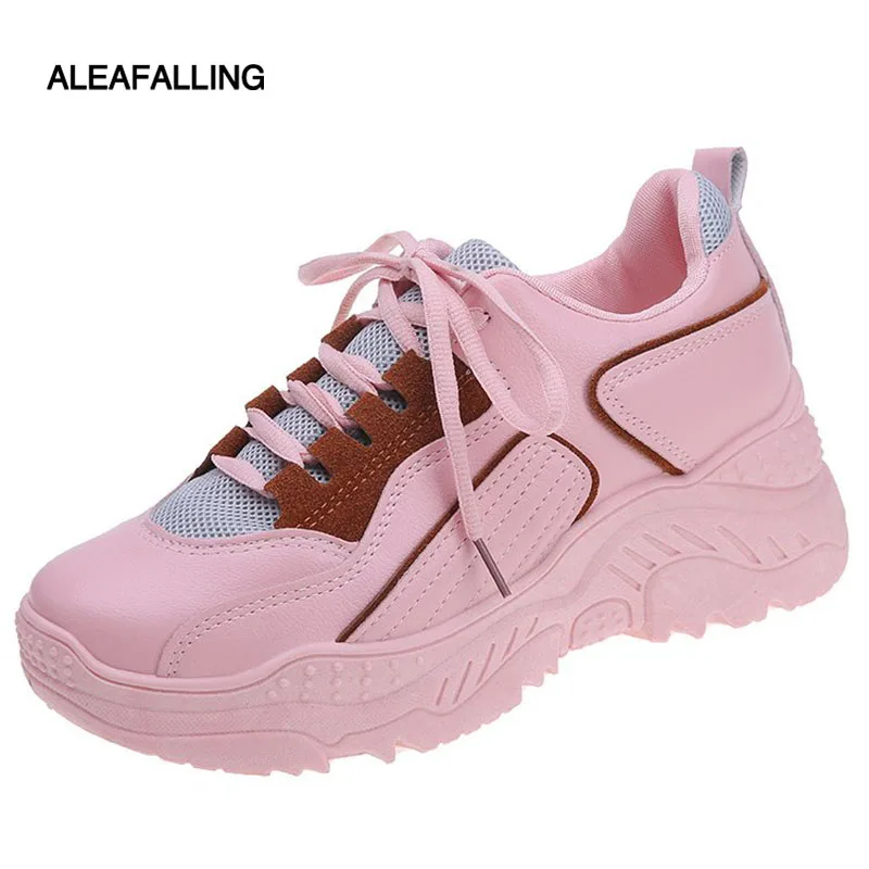 

Aleafalling Fashion Leather Flat Platform Shoes Casual lace-up Comfortable Women Flats Spring New Arrival Sport Girls' Shoes
